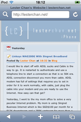 lesterchan.net on iPhone (Portrait - Width: 320px)