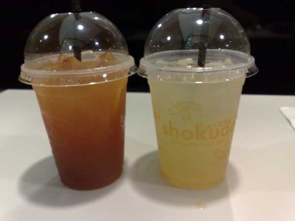 Ice Lemon Tea - S$3.50 (Left), Ice Yuzu Honey Tea - S$3.50 (Right)